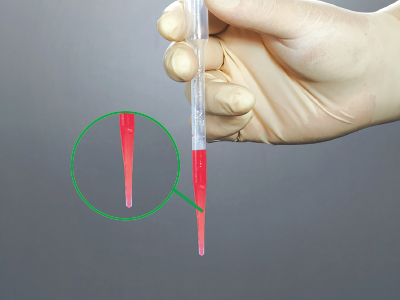 管端可熱封，方便液體的攜帶